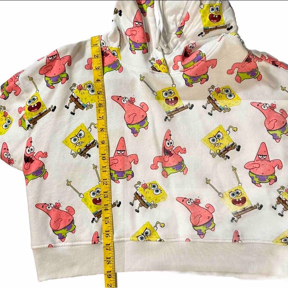 Nickelodeon SpongeBob SquarePants And Patrick Hoodie Long sleeve Cropped Large - Picture 4 of 8